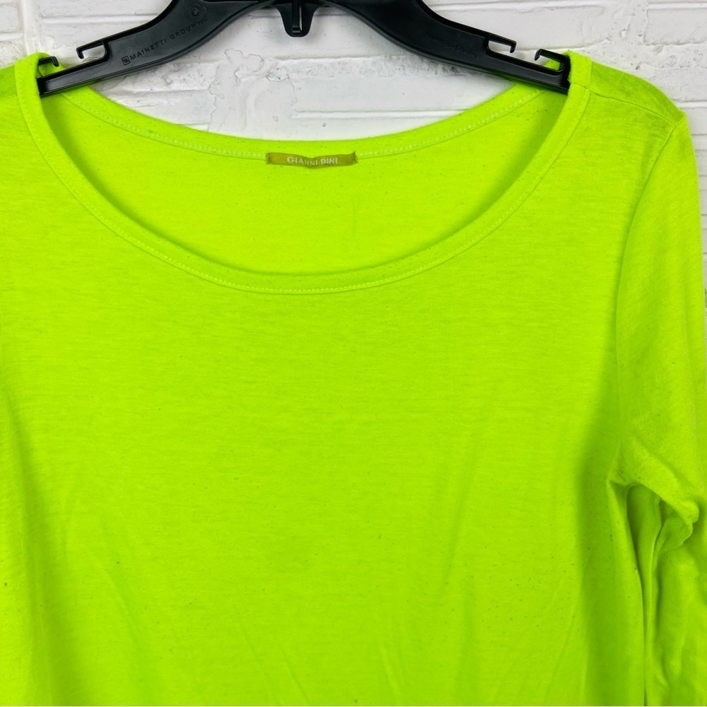 GIANNI BINI lime Green long sleeve shirt size medium - Picture 4 of 17